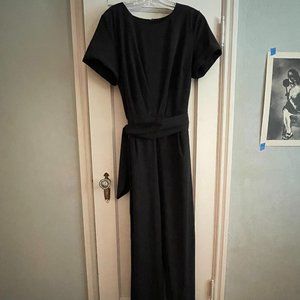 ELOQUII Women’s Short-Sleeved Tie-Waist Black Jumpsuit